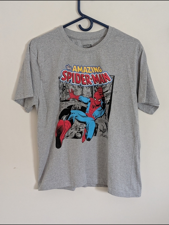 Marvel Other - Marvel Amazing Spider-Man Gray Graphic Logo Cotton Blend Knit T-Shirt Mens L